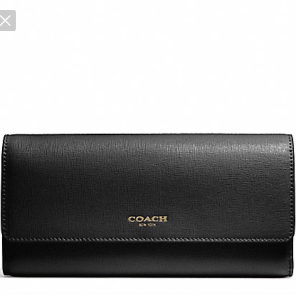 NWOT Coach slim pebble leather wallet